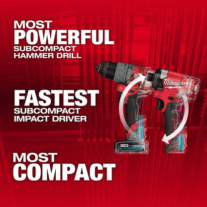 Unleash Your Power: M12 FUEL 12V Lithium-Ion Brushless Cordless Hammer Drill & Impact Driver Combo Kit with 45-Piece Bit Set