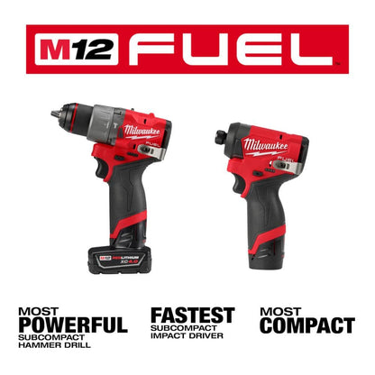 Unleash Your Power: M12 FUEL 12V Lithium-Ion Brushless Cordless Hammer Drill & Impact Driver Combo Kit with 45-Piece Bit Set